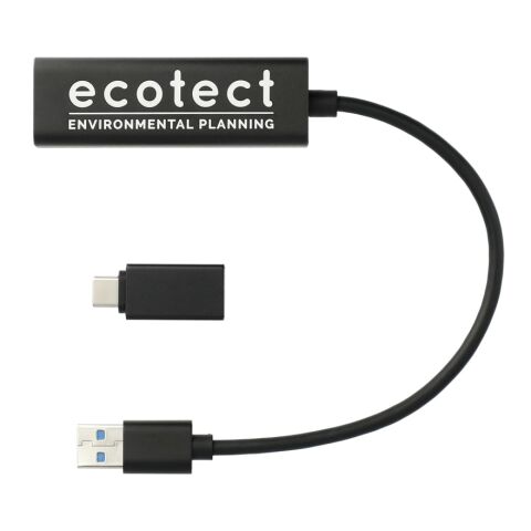 Aluminum 4-Port USB 3.0 Hub with Type C Adapter Black | No Imprint | not available | not available