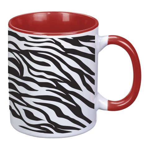 11 Oz. Dye Blast Full Color Mug White Red