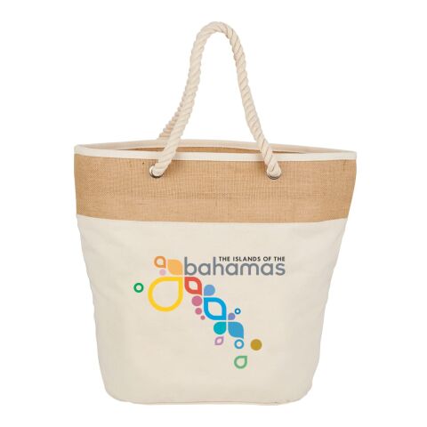 Jute Accent 12oz Cotton Canvas Rope Tote Natural | No Imprint | not available | not available