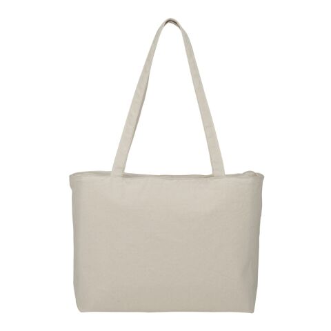Zippered 12oz Cotton Canvas Shopper Tote Natural | No Imprint | not available | not available