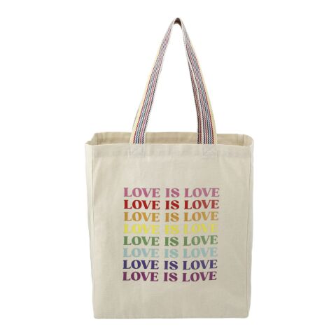 Rainbow Recycled 8oz Cotton Grocery Tote Standard | Natural | No Imprint | not available | not available