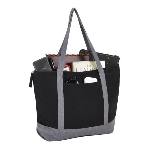 Repose 10oz Recycled Cotton Zippered Tote Standard | Black | No Imprint | not available | not available