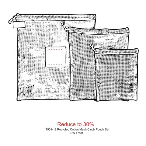 Recycled Cotton Mesh Cinch Pouch Set Gray | No Imprint | not available | not available