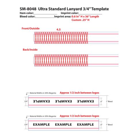 Full Color 3/4&quot; Premium Lanyard w/ Hook White | No Imprint | not available | not available