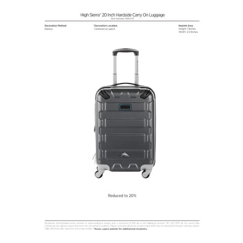 High Sierra® 20&quot;  Hardside Luggage Gray | No Imprint | not available | not available