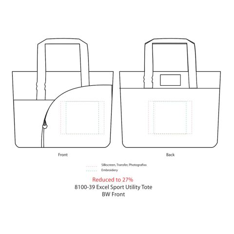 Excel Sport Zippered Utility Business Tote Black | No Imprint | not available | not available