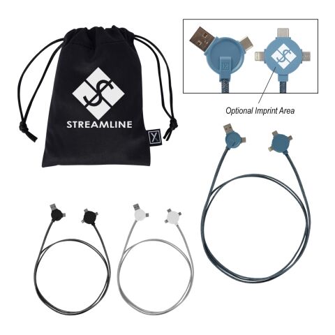 5 Ft. 3-In-1 Lithium CC - Charging Cable Translucent Blue | No Imprint | not available | not available