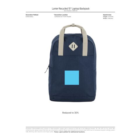 Lanier Recycled 15&quot; Laptop Backpack Gray | No Imprint | not available | not available