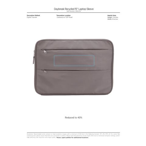 Daybreak Recycled 15&quot; Laptop Sleeve Standard | Tan | No Imprint | not available | not available