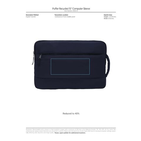 Puffer Recycled 15" Computer Sleeve Gray | No Imprint | not available | not available