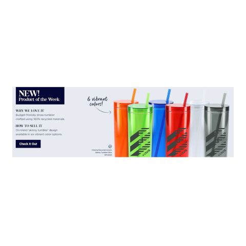 Chroma Recycled Acrylic Straw Tumbler 16oz Red