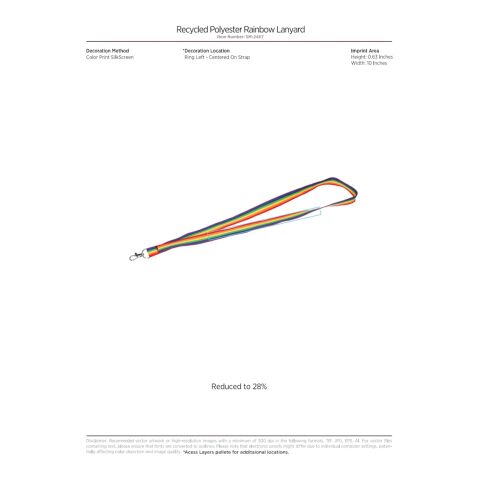 Recycled Polyester Rainbow Lanyard Neon Pink | No Imprint | not available | not available