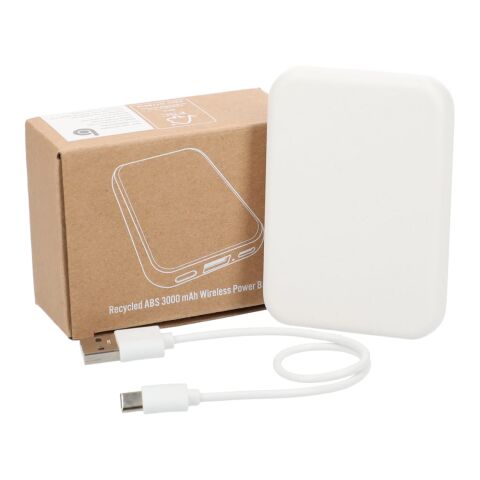 Recycled ABS 3000 mAh Wireless Power Bank White | No Imprint | not available | not available