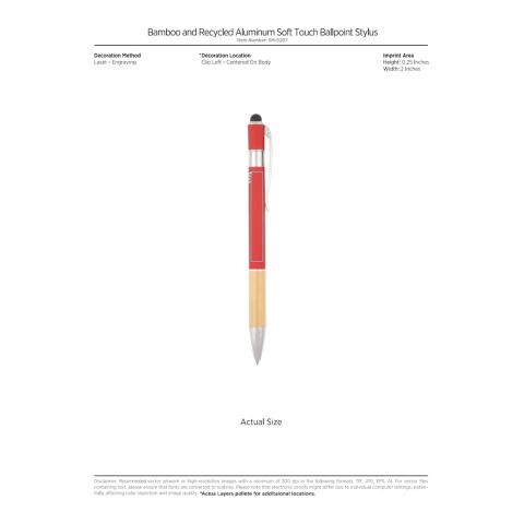 Bamboo rAL Soft Touch Ballpoint Stylus Standard | Royal Blue | No Imprint | not available | not available