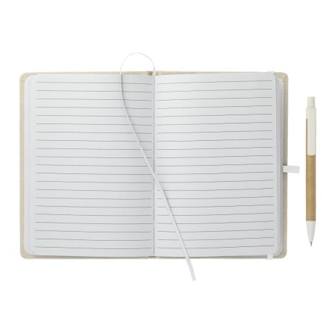 5&quot; x 7&quot; Organic Cotton Bound Notebook w/Pen Natural | No Imprint | not available | not available