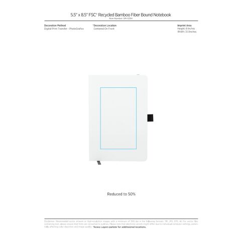 5.5 x 8.5 FSC Recycled Bamboo Fiber Bound Notebook Red | No Imprint | not available | not available