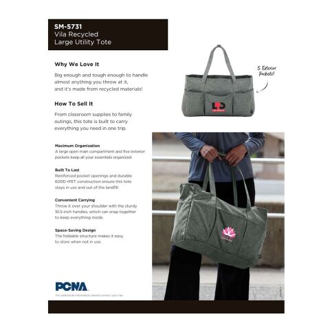 Vila Recycled Large Utility Tote Standard | Graphite | No Imprint | not available | not available