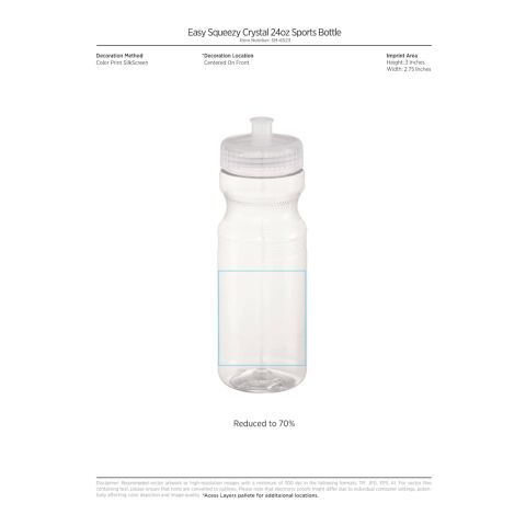 Easy Squeezy Crystal 24oz Sports Bottle Clear | No Imprint | not available | not available