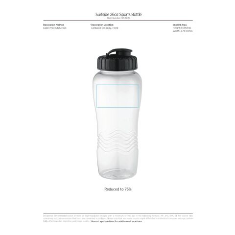 Surfside 26oz Sports Bottle Clear | No Imprint | not available | not available