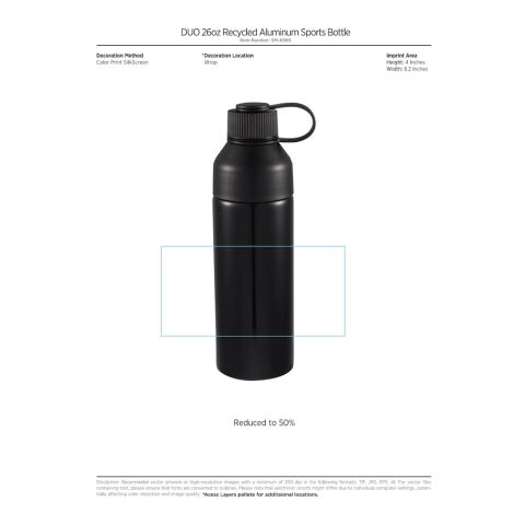 DUO 26oz Recycled Aluminum Bottle Light Blue | No Imprint | not available | not available
