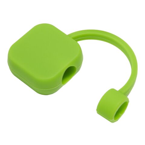 Silicone Straw Topper White | 1-color Screen Print | Hole Bottom, Strap Right - Centered On Front | 0.63 Inches × 0.63 Inches