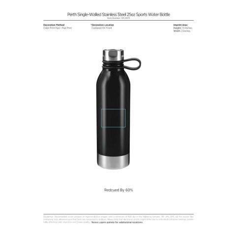 Perth 25oz Stainless Sports Bottle Black | No Imprint | not available | not available