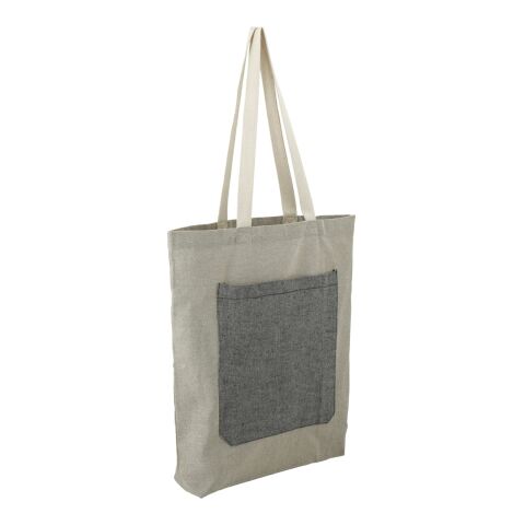 Recycled Cotton Pocket Tote Standard | Natural-Black | No Imprint | not available | not available