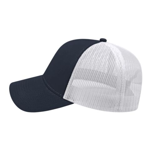 Cap America Two-Tone Trucker Mesh Back Cap Navy Blue-White | No Imprint | not available | not available
