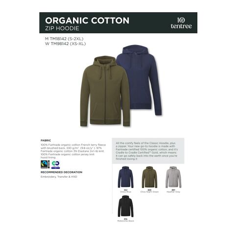Men&#039;s Organic Cotton Zip Hoodie Standard | Gray | XL | No Imprint | not available | not available