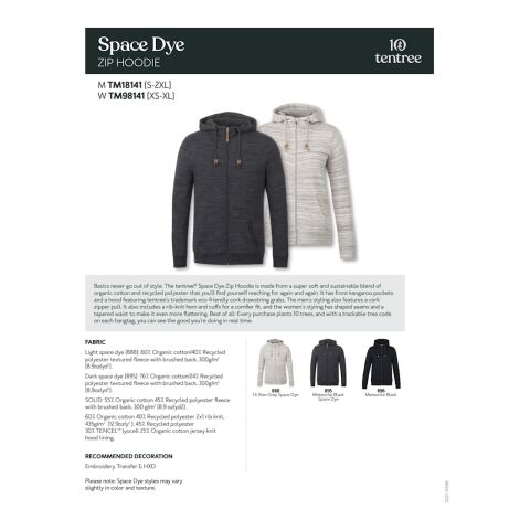 Women&#039;s Space Dye Zip Hoodie Standard | Black | M | No Imprint | not available | not available