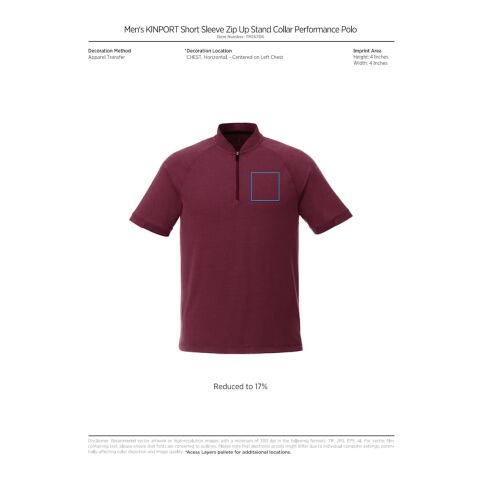 Men&#039;s KINPORT SS Stand Collar Polo Standard | Maroon | M | No Imprint | not available | not available