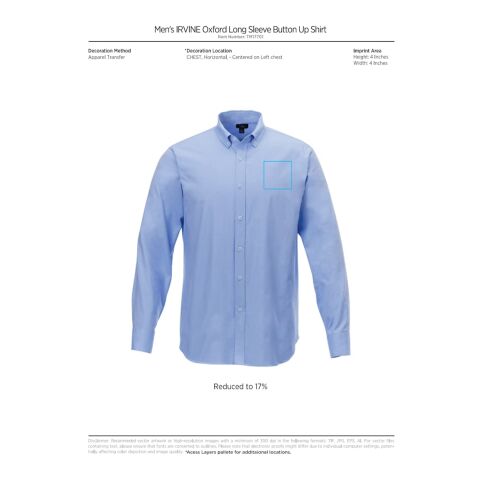 Men&#039;s IRVINE Oxford LS Shirt Standard | White | 3XL | No Imprint | not available | not available