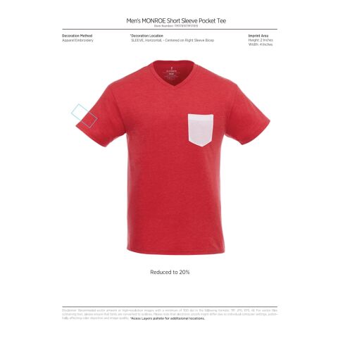 Men&#039;s MONROE Short Sleeve Pocket Tee White-White | XL | No Imprint | not available | not available