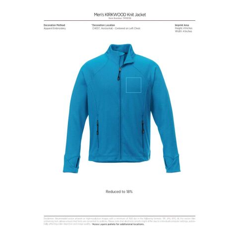 Men&#039;s KIRKWOOD Knit Jacket Standard | Light Blue | 4XL | Embroidery | CHEST, Horizontal, - Centered on Left Chest | 4.00 Inches × 4.00 Inches