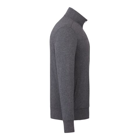 Men&#039;s ARGUS Eco Fleece Full Zip Standard | Heather Dark Charcoal | XL | 1-color Apparel Digital Transfer | IMPACT, SLEEVE, Vertical, - Centered on Full Left Sleeve | 3.00 Inches × 14.00 Inches