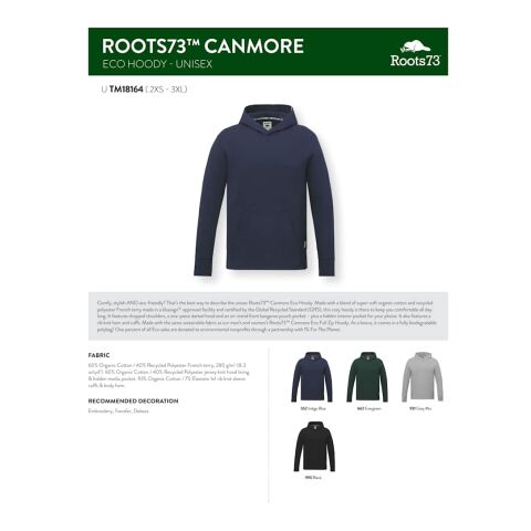 Roots73 CANMORE Eco Hoody - Unisex Standard | Gray | 2XL | No Imprint | not available | not available