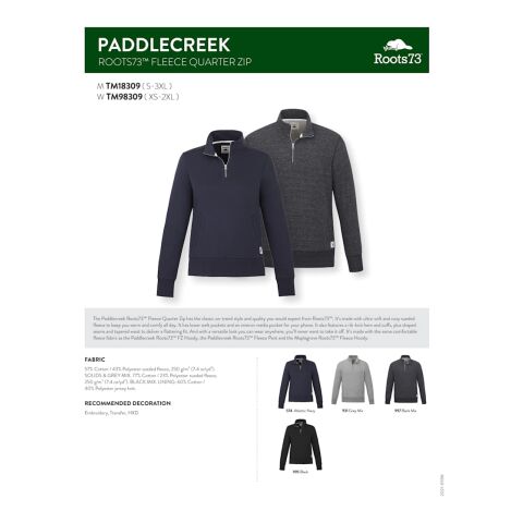 Men&#039;s PADDLECREEK Roots73 Fleece Quarter Zip Standard | Gray | XL | No Imprint | not available | not available