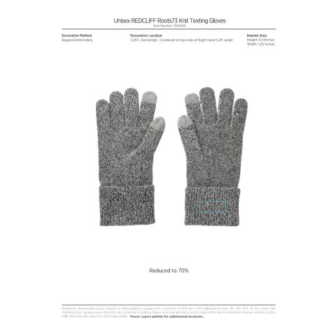 Unisex REDCLIFF Roots73 Knit Texting Gloves Standard | Heather Charcoal | CUSTOM (S/M) | No Imprint | not available | not available