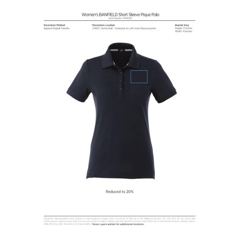 Womens BANFIELD Short Sleeve Polo Standard | White | 2XL | No Imprint | not available | not available