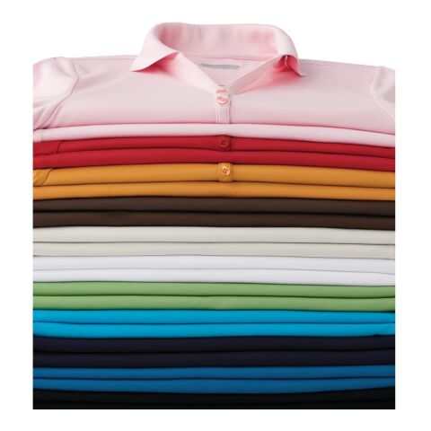 Women's MORENO TEXT MICRO SS POLO Standard | Mocha | XL | No Imprint | not available | not available