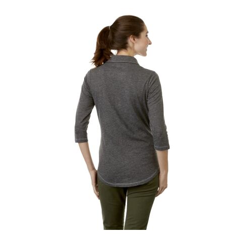 Women's TIPTON Three Qtr Slv Polo Standard | Heather Grey | M | No Imprint | not available | not available