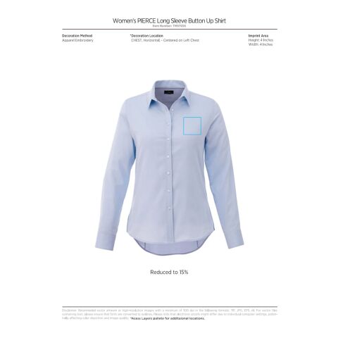 Women&#039;s PIERCE Long Sleeve Shirt Standard | Blue | XL | No Imprint | not available | not available