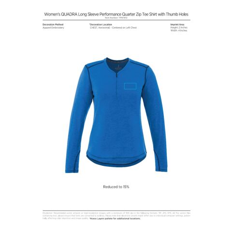 Women&#039;s Quadra Long Sleeve Top Standard | Blue | XS | No Imprint | not available | not available