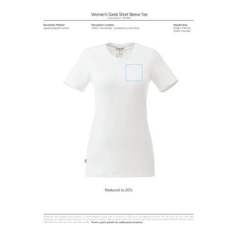 Women&#039;s Sarek Short Sleeve Tee Standard | White | M | No Imprint | not available | not available