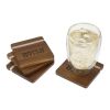 Graze Wood and Metal Coaster Set Standard | Wood | No Imprint | not available | not available