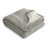 Plaid Fleece Sherpa Blanket Gray