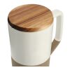 Tahoe Tea & Coffee Ceramic Mug with Wood Lid 16oz Black