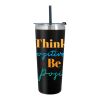 24 Oz. Colma Tumbler Black Straw | No Imprint