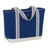 Atlantic Stripe 20oz Cotton Zippered Boat Tote Navy | No Imprint | not available | not available