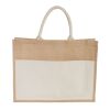 Jute Shopper Tote with Recycled Cotton Pocket Natural | No Imprint | not available | not available